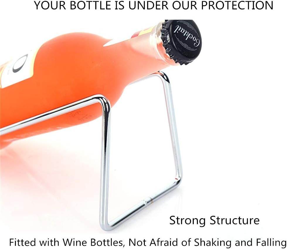 SuproBarware Weinregal – Edelstahl, einzelner Weinflaschenhalter, Set mit 12 Stück, stilvoller Weinflaschen-Organizer, ideal für Weinliebhaber, Likör-Flaschenständer, Wein-Organizer für Esstisch