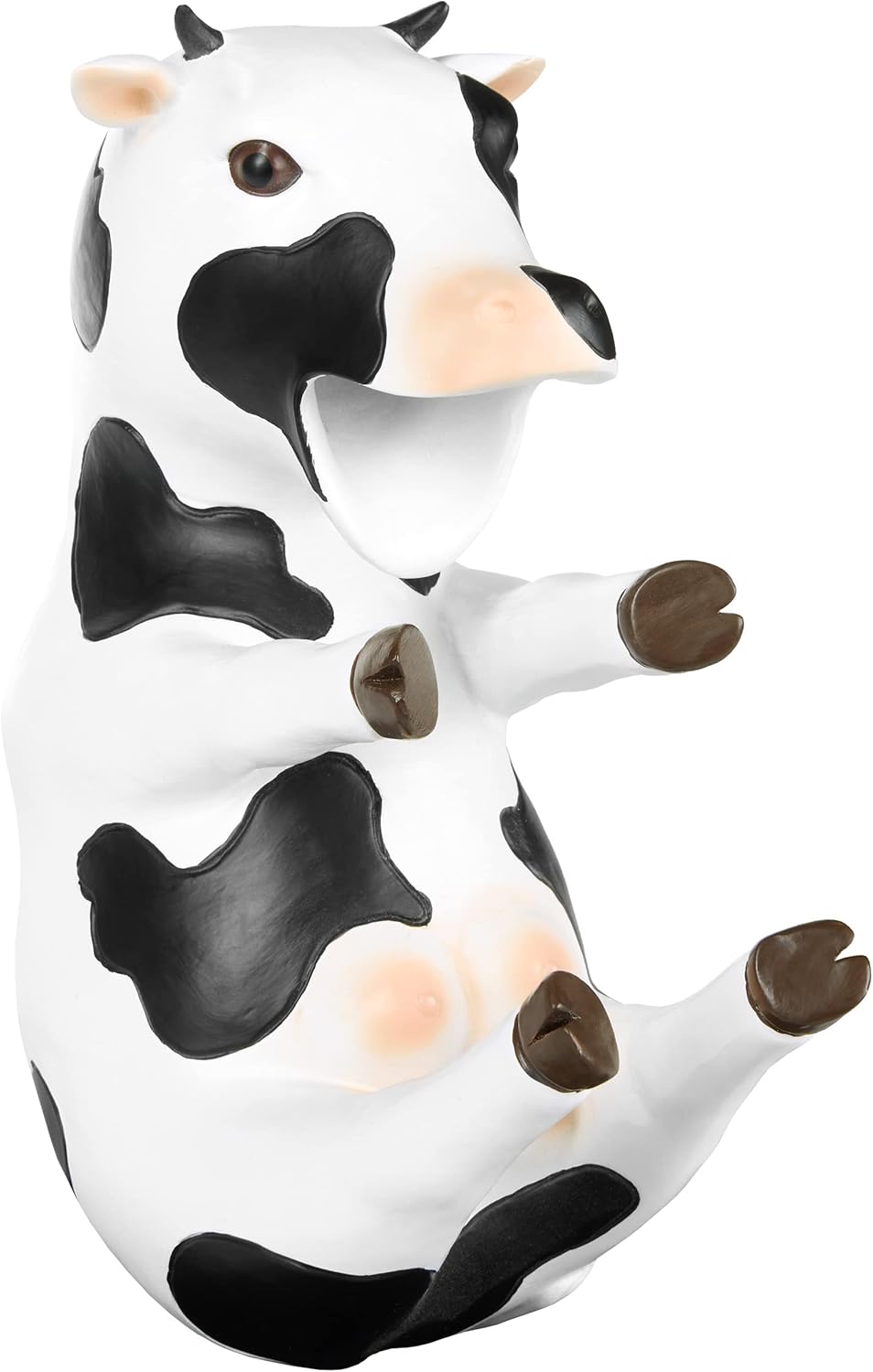 BRUBAKER Wine Bottle Holder Thirsty Cow - Bottle Holder Drinking Animals - Funny Bottle Stand - Decorative Figure Farm Hand Painted Wine Accessories for Wine Bar - Funny Decoration - Wine Gift